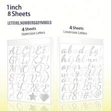 8/10 Sheets 1 Inch Vinyl Cursive Letters Stickers Set, Gold Self Adhesive Alphabet Number Stickers, DIY Small Letter Number Decals For Scrapbooking, Water Bottles, Jars, Spices, Craft, Mailbox