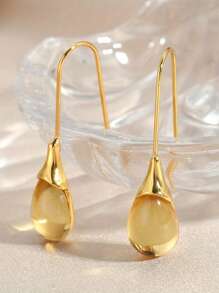 Pendientes colgantes en forma de lágrima en múltiples colores, accesorios de joyería elegantes para mujer, regalo para festividades