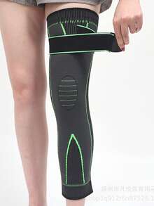 2pcs Extra Long Compression Straps, Basketball Knee Pads, Joint Sleeves, Unisex Extra Long Warm Compression Straps, Elastic Sports Long Strap Knee Pads, Anti-Slip Compression Knee Protector Warm For Running Sports, Nylon Thigh Knee Pads, Cycling Knee Pads - Green - View 3
