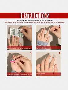 Nail Stickers, Full Nail Wraps, Waterproof Self-Adhesive And Easy To Use, Fashionable Nail Art Decals, Suitable For Women, Holiday And Party Decoration - Multicolor - View 6