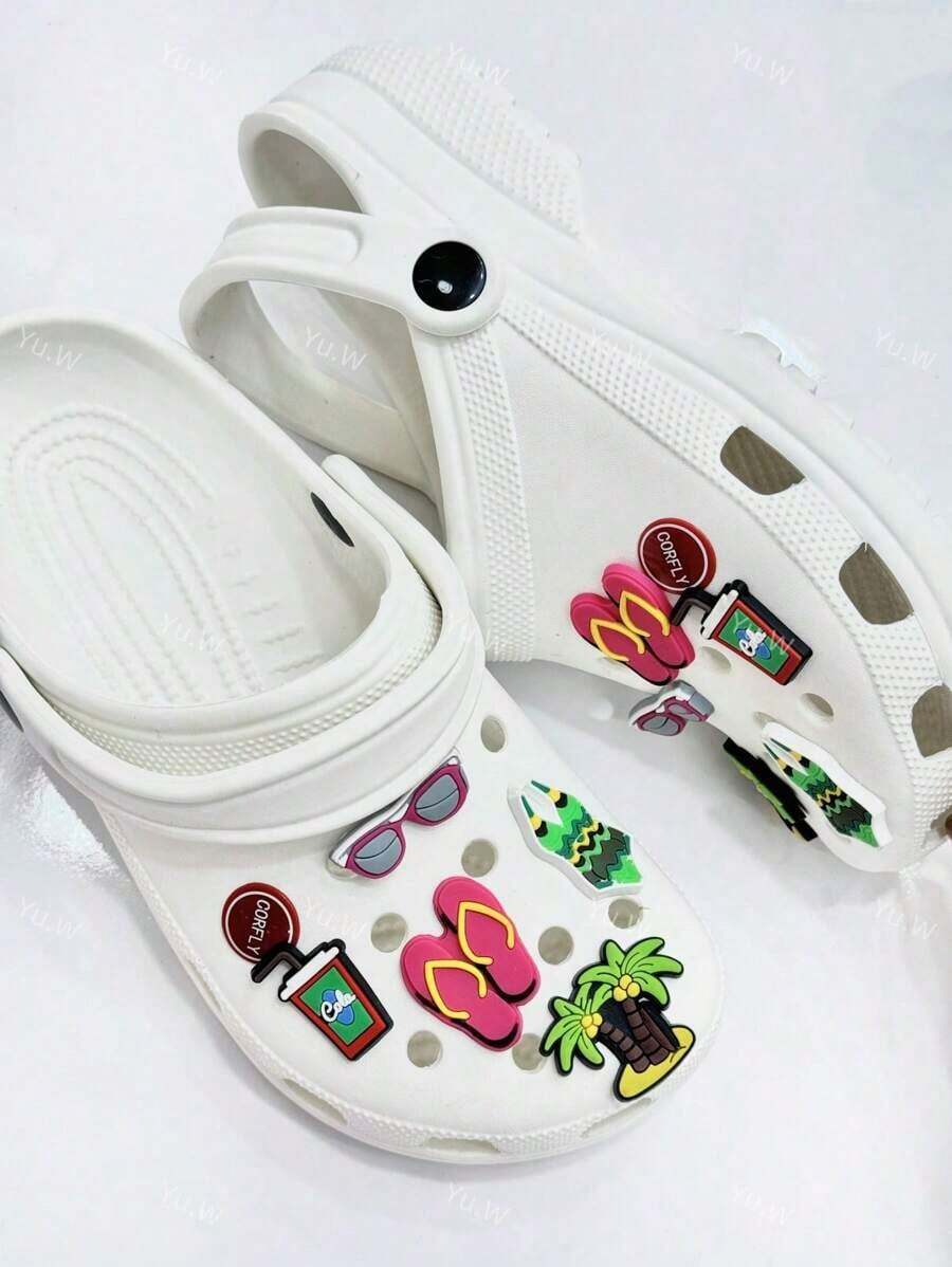 Chinelos babucha feminina sapatos de caverna com pingente - Modernos , Macios, Bonito e Confortáveis sem odor 100%EVA, Chinelo nuvem - Branco - Visão 1