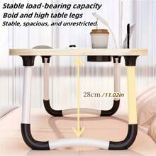 1pcs Laptop Bed Table Tray Rack With Cup Holder/Drawer For Bed/Sofa/Couch/Den/Reading/Writing On Low Living Room Floor, Large Portable Foldable Lap Table Bed Tray For Dining And Laptop (White)