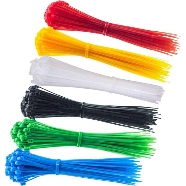 4-Inch, 8-Inch, And 12 Inch Colored Nylon Zip Ties, 120 Nylon Zip Ties, Plastic Self-Locking Black, White, Red, Yellow, Blue, And Green Cable Ties, Gardening Binding Ropes, Mixed Colors
