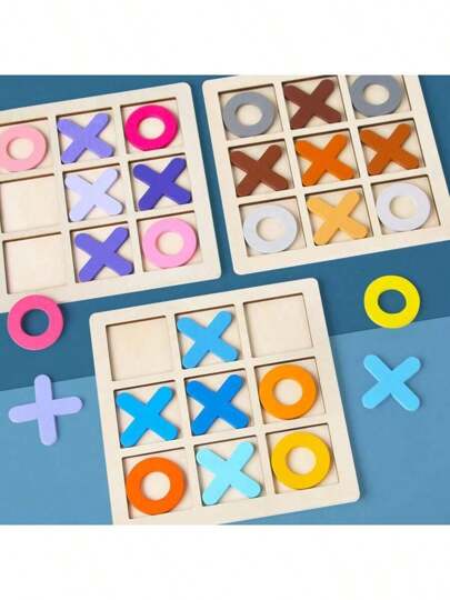 Premium Wooden Tic Tac Toe Game Set - A Classic Family Board Game Suitable For Adults And Children, Puzzle Competition Toy, Thinking Training Toy, Children's Interactive, Stress Relief Toy, Perfect Travel Version Or Desktop Decoration, Ideal Holiday Gift.