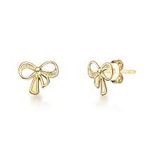 Brinco Feminino Lacinho Folheado a Ouro 18k Antialérgico