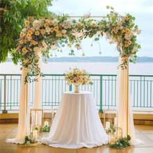 1 zestaw 300*300 cm kwadratowa metalowa rama łuku balonowego, łuk ślubny, dekoracja ceremonii, prostokątny stojak na tło, odpowiedni na rocznicę, wesele, przyjęcie urodzinowe, baby shower, ogłoszenie płci dziecka, wystrój domu i ogrodu (drobne zadrapania, prosimy nie kupować, jeśli to przeszkadza). - Złoto - Zobacz 3