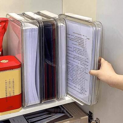 1 件多功能身份证和文件夹盒，家用文件整理盒，用于证书、护照、卡片