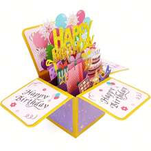 Generic 3D Happy Birthday Card, Paper Pop Up Birthday Cards Greeting Cards With Blank Card And Envelope, Unique Birthday Gift For Women Men Kids Husband Wife Mom Dad Daughter,Back To School,School Supplies