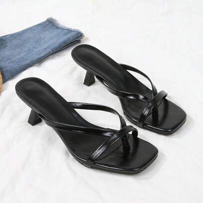 New Leopard Print Sexy French Kitten Heel Fashion Versatile Women High Heel Sandals