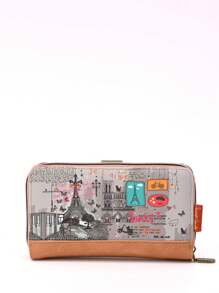 Portafoglio lungo da donna Sweet & Candy, porta carte, porta monete, in pelle sintetica, con torre Eiffel, Parigi, Notre Dame, romanticismo francese, tempo di Parigi, design classico, articoli più venduti, design originale, leggero e portatile, viaggio, pendolarismo, squisito