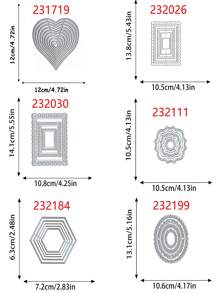 1 Pack Frame A Variety Of Styles Metal Cutting Knife Mold Scrapbook Cutting Mold Suitable For Paper Card Making, DIY Production, Holiday Card Album Making, Craft Decorations