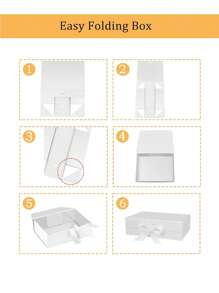 2pcs Flip-Top Folding Gift Box Set, Gift Bag & Gift Box, White Gift Packaging Box, Folding Double-Sided Gift Box Suitable For Birthday Parties, Festivals, Saudi National Day Gifts, Family Gatherings, Weddings, Wedding Favors, Gift Packaging
