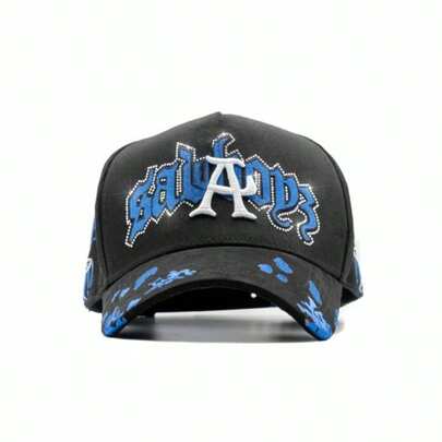 Gorra Ángel Azul Sad Boyz, Sad Boyz Crystal, Clave ALI X Junior H,  Premium Hats Moda Negra The Dandy Hats