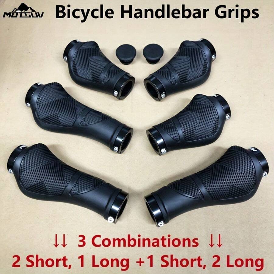 1 对自行车车把套，符合人体工程学的防滑橡胶车把套，可锁定长短尺寸，适用于山地车、折叠自行车，兼容变速车把升级