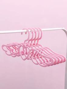 10个装家用爱心天使翅膀塑料衣架，可爱粉色心形翼形晾衣架宿舍用，领带围巾挂架，内衣晾晒架。可爱衣帽架，天鹅翼形无缝防滑衣架，粉色10个装衣架，适用于大衣、夹克、连衣裙、裤子、裙子、衬衫、内衣和内裤。 - 彩色 - 查看 2