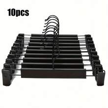 10pcs Plastic Non-Slip Pants Hangers Clip, Home & Clothing Store Use Trouser Clips Skirt Hangers Clips, Fingerprint Free Strong Clamp