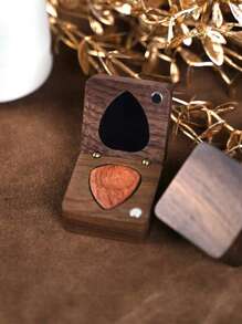 Plettri per chitarra incisi, scatola portapick in legno di noce personalizzata, scatola portaoggetti per plettri da chitarra, regalo personalizzato