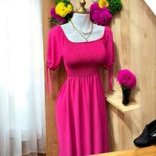 Women Long Dresses - Hot Pink - View 9