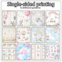 12/24/36PCS Cartoon Warm Childhood Fun Scrapbook Paper Pad, 5.9*5.9inch Single-Sided Cartoon Animal Scrapbook Paper For Gift Wrapping, DIY Album Planner Decorative, Paper Craft Supplies - Multicolor - View 3
