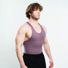 EKKO BEATERS (Please Size Up) Cotton Spandex 340gsm Sleeveless Shirt Classic Top - Men's Shirt With Classic Design - Brown - View 3