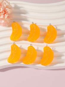 7pcs Cute Glow-In-The-Dark Multicolor Simulated Fruit Orange Pendant Jewelry DIY Accessories Keychain Bag Charm