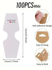 5-400 szt. Karty do wyświetlania bransoletek i kolczyków, ręcznie robione karty do kolczyków, samoprzylepne, odpowiednie do naszyjników, bransoletek, breloków, kolczyków, gumek do włosów, kart do przechowywania i wyświetlania