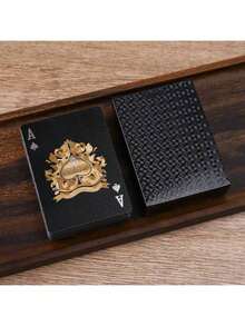 1/4 件时尚防水塑料扑克牌，防水且抗断裂的金色加厚富贵扑克牌，金色或金箔材质，经久耐用且外观酷炫，可作为游戏礼物，用于聚会和娱乐。 - 彩色 - 查看 8