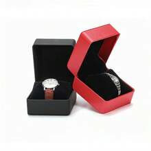 Caja de regalo clásica de reloj negro brillante, caja de empaque pequeña para regalo, adecuada para regalos del Día del Padre, Día de Acción de Gracias, Día de San Valentín - Unitalla - Ver 2