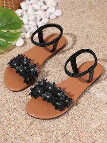 Sandalias planas con tira cruzada para el dedo del pie, zapatos de verano casuales de playa para estudiantes