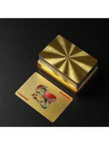 1/4 件时尚防水塑料扑克牌，防水且抗断裂的金色加厚富贵扑克牌，金色或金箔材质，经久耐用且外观酷炫，可作为游戏礼物，用于聚会和娱乐。 - 彩色 - 查看 10