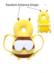 婴儿头部保护垫背包，适合学步和爬行，圣诞元素婴儿学步车保护垫，可调节婴儿头部保护垫背包，蜜蜂图案，圣诞节（蜜蜂触角形状随机）