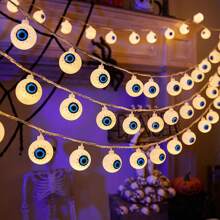 1 Peça Luz de Corda de LED em Formato de Olho, Adequada para Halloween, Dia dos Mortos, Decoração de Quarto e Sala de Estar, Iluminação de Atmosfera, Decoração de Halloween, Decoração Doméstica, Decoração de Festa, Decoração de Quarto, Decoração de Jardim de Halloween para Presente Fada