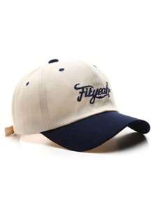 1 Stück Unisex-Baseballkappe Einfarbig mit Buchstabenstickerei, modische und vielseitige Snapback aus Polyester, geeignet für Outdoor-Aktivitäten und den Alltag