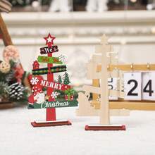 1pc Christmas Decorative Wooden Ornament, Small Desktop Decoration For Window Display, Indoor, Restaurant, Bar