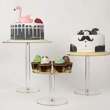 1 pieza Soporte para pastel de acrílico transparente, juego para decoración de postres y cupcakes, adecuado para exhibir pasteles en fiestas de cumpleaños, bodas, navidad y otros eventos