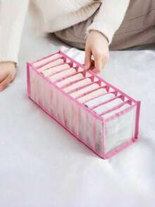 1 szt./2 szt./5 szt. [Biały/Szary/Beżowy/Różowy] Organizer na bieliznę i skarpetki, Organizer z siatki na półkę w szafie, Sortowanie pudełka do przechowywania skarpet i legginsów, Składane pudełko do przechowywania w szufladzie, Akcesoria do sypialni