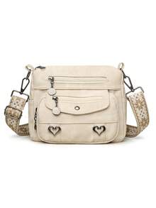 Women Soft Leather Cross-Body Bag, Middle-Aged Shoulder Bag, Spring/Autumn New Style - White - View 5