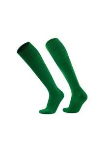 1 双儿童厚毛圈布底运动袜，男童过膝足球袜，舒适柔软长筒袜，适合 8-12 岁男孩和女孩