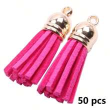 20/50 piezas Colgantes con borlas dorados y plateados, broches, accesorios para pendientes, llaveros, colgantes, borlas para manualidades y joyería DIY