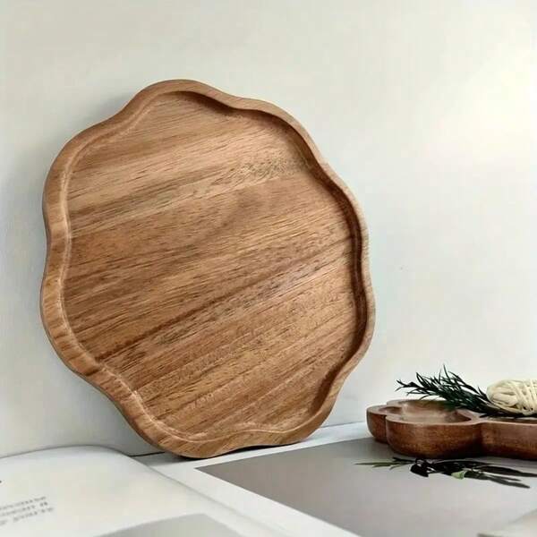 1pc Elegant Rosewood Jewelry Tray - Exquisite Plum Blossom & Clover Design, Smooth Polished Finish, Versatile Desktop Decor For Home And Office, Perfect For Christmas, Easter, Valentine's Day, Ideal Beads Jewelry Organizer, Stylish Gift For Any Occasion, Enhance Your Space With Chic And Functional Storage Solution