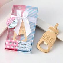 12 Stücke blaue Babyflaschen-förmige Flaschenöffner, Party Geschenke, dekorative Souvenirs, knallende Flaschenöffner mit Geschenkbox um Geschlecht & Party-Präferenz zu enthüllen, Hochzeitsgästegeschenke, Geburtstagsgeschenke