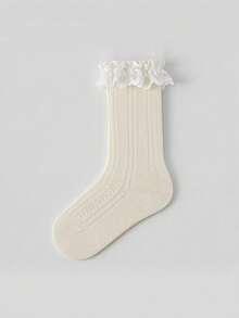 1 双婴儿蕾丝网眼及膝袜，舒适透气，婴儿正装袜，婴儿袜子，女童袜子长袜