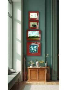 Colorful Photo Frame - 8x8in/8x10in/12x12in/12x16in | Macaron Color Palette, Vintage-Style Wall Art For Home, Room & Bedroom Decor (Red/Orange/Blue/Green)
