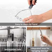 Stainless Steel Wavy Potato Masher, Kitchen Gadget For Mashing Potatoes - Multicolor - View 10