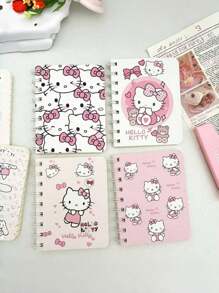 4pcs Sanrio Hello Kitty Spiral Notebooks - Thick & Cute Cartoon Theme Daily Memo Pad, Suitable For School, Office, Sanrio Stationery