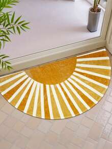 1 件明亮柔软的半圆形太阳形防滑垫，适用于卧室和客厅装饰地毯、厨房吸水门垫、卧室装饰、房间装饰、小地毯、毯子、户外垫、花园垫、客厅地毯 - 彩色 - 查看 3