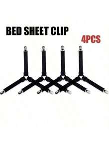 4pcs Triangle Household Bed Sheet Fixers, Adjustable Elastic Sofa BedSheet Fixing Clips, Tablecloth Fixing Belt, Anti-Running Anti-Slip SheetBuckles