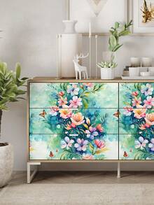 1 Roll 1m/3m/5m Floral, Butterfly, Flower Wallpaper, Suitable For Home Renovation, Room Decoration, Cabinet Refacing, Bathroom Decoration, Vinyl Wall, DIY, Waterproof, Stain-Resistant, Aluminum Foil Wallpaper, Non-Transparent, Covers Stains, Good Flexibility, Easy To Clean, Self-Adhesive Wall, Wallpaper, Wall Stickers - Multicolor - View 4