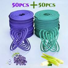 100 支/套螺旋香棒，薰衣草和柠檬草香味，淡雅香味适合家庭、办公室、瑜伽和其他场合 - 薰衣草+香茅 - 查看 4