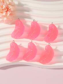 7pcs Cute Glow-In-The-Dark Multicolor Simulated Fruit Orange Pendant Jewelry DIY Accessories Keychain Bag Charm